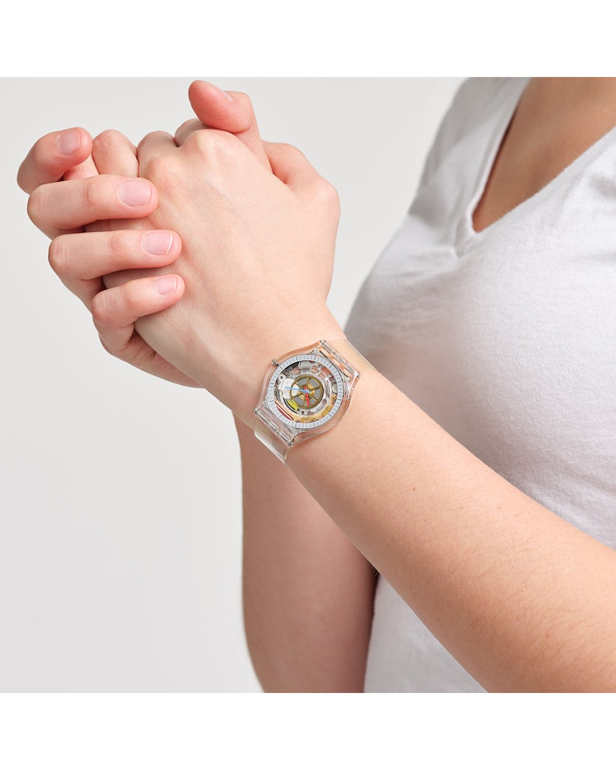 SWATCH Clearly Skin White Silicone Strap SS08K109
