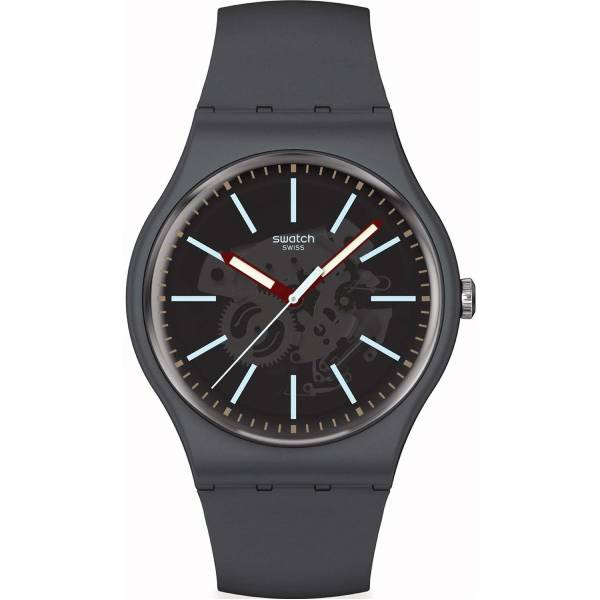 Swatch Coblestone Street Ρολόι Μπαταρίας με Γκρι Καουτσούκ Λουράκι SO29A101
