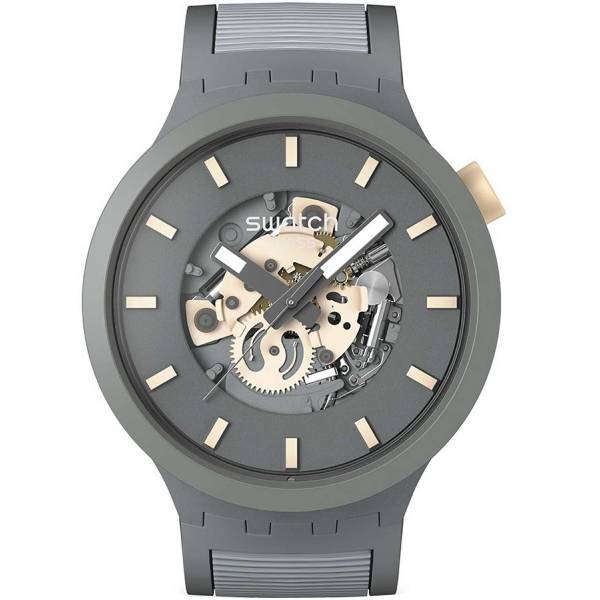 Swatch Ρολόι Μπαταρίας με Γκρι Καουτσούκ Λουράκι SB05M102