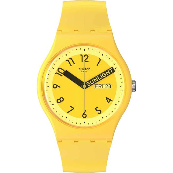 Swatch Proudly Ρολόι με Κίτρινο Καουτσούκ Λουράκι SO29J702