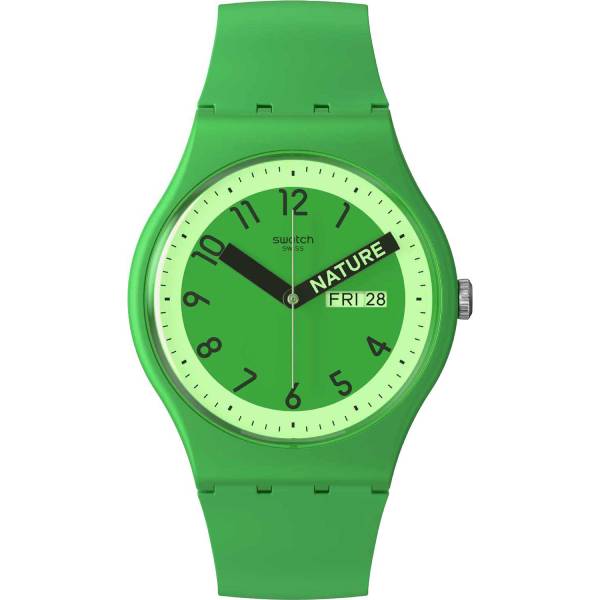 SWATCH Proudly Green Green με λουράκι σιλικόνης SO29G704
