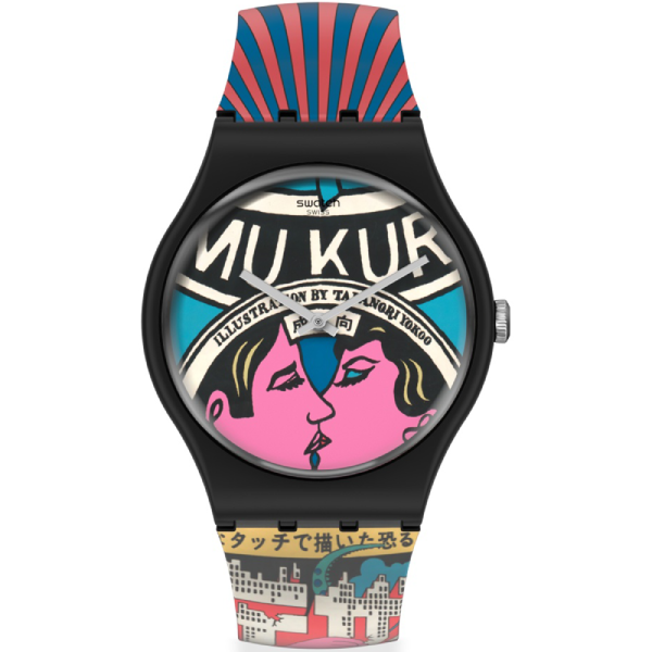 SWATCH The City Design, The Wonders Of Life με πολύχρωμο λουράκι