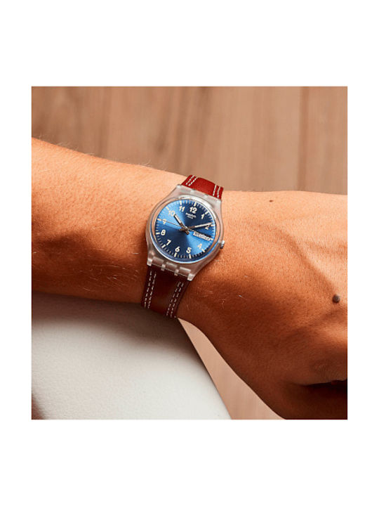 Ρολόι Swatch GE709 Windy Dune Καφέ