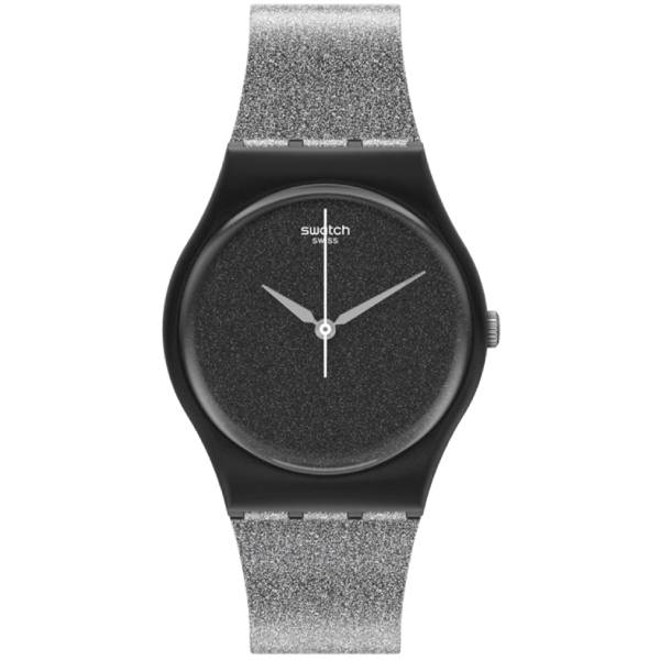 SWATCH Magi Blacksparkle Black Rubber Strap SO28B105