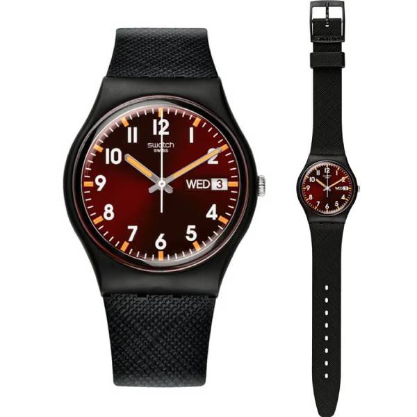 Unisex ρολόι Swatch SO28B704 με μαύρο λουράκι