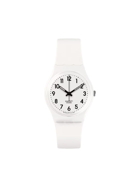 Swatch Soft Ρολόι με Λευκό Καουτσούκ Λουράκι SO28W107