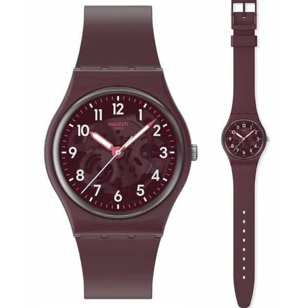 Unisex ρολόι Swatch SO28R115 με μπορντώ λουράκι SO28R115