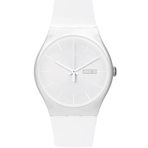 SWATCH White Rebel White Silicone Strap SUOW701