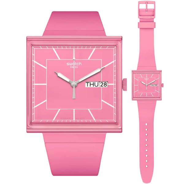 Ρολόι Swatch SO34P700 με ροζ λουράκι SO34P700