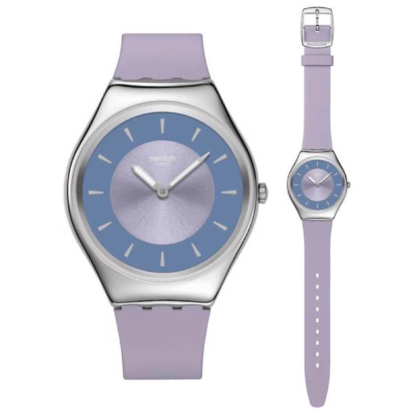 Γυναικείο ρολόι Swatch SYXS157 με λιλά λουράκι