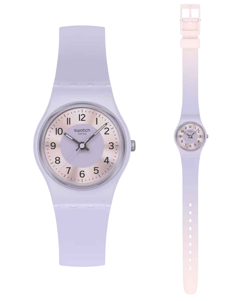 Γυναικείο ρολόι Swatch με μωβ λουράκι LV121