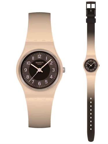 Γυναικείο ρολόι Swatch με μπεζ λουράκι LT104