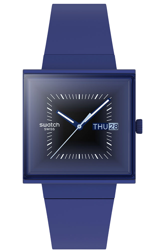 Unisex ρολόι Swatch με μπλέ λουράκι S034N700